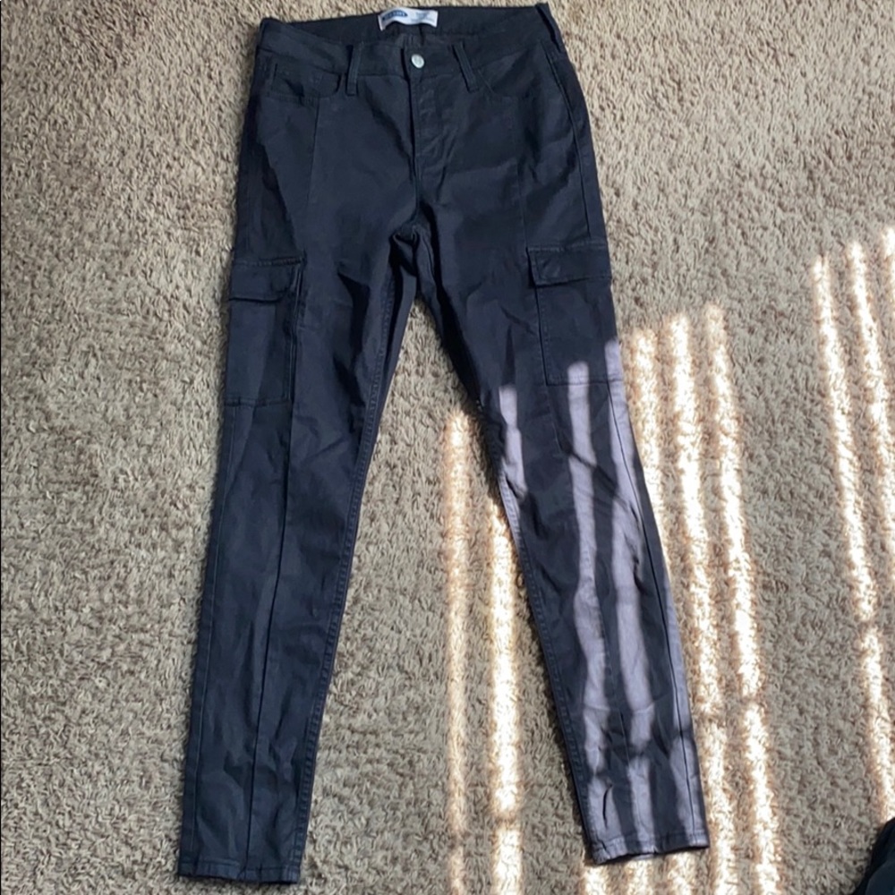 Gray high rise skinny jeans